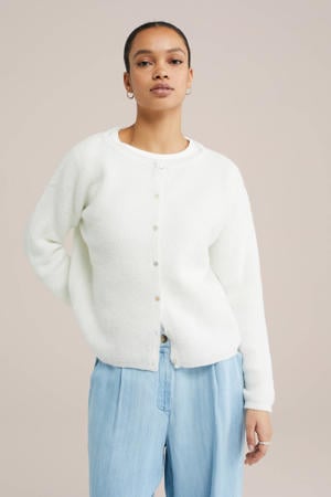 fijngebreid vest wit