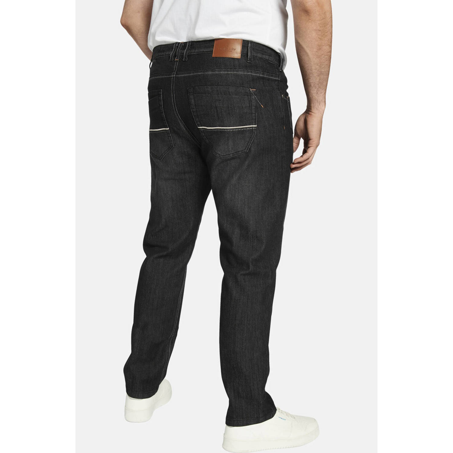 Charles Colby +FIT Collectie loose fit jeans BARON CASSANDER Plus Size zwart
