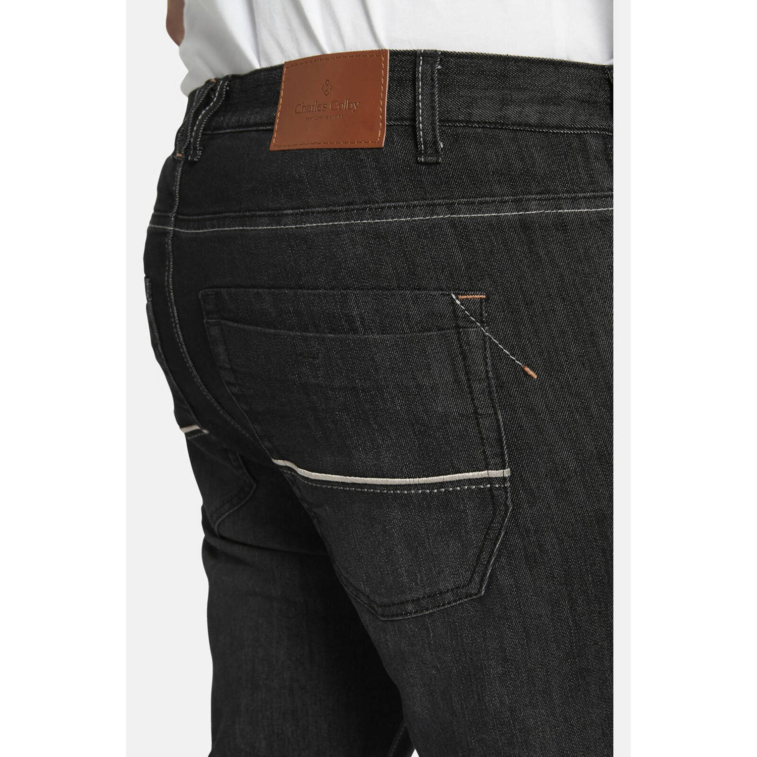 Charles Colby +FIT Collectie loose fit jeans BARON CASSANDER Plus Size zwart