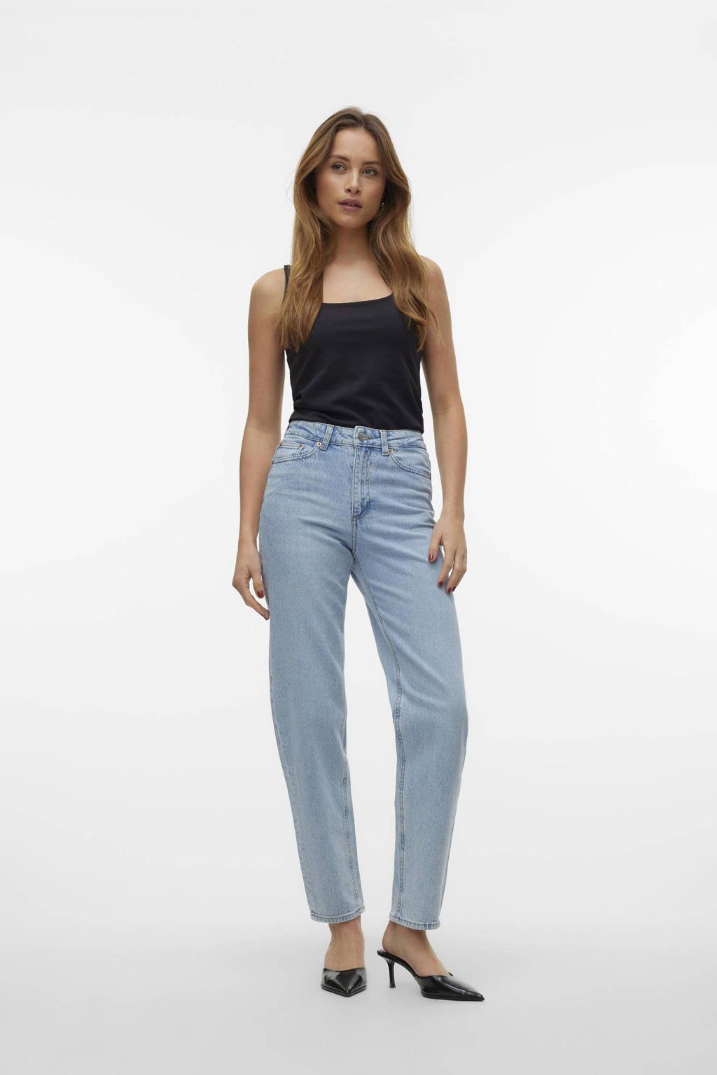 VERO MODA VMTESSA high waist mom jeans lichtblauw wehkamp