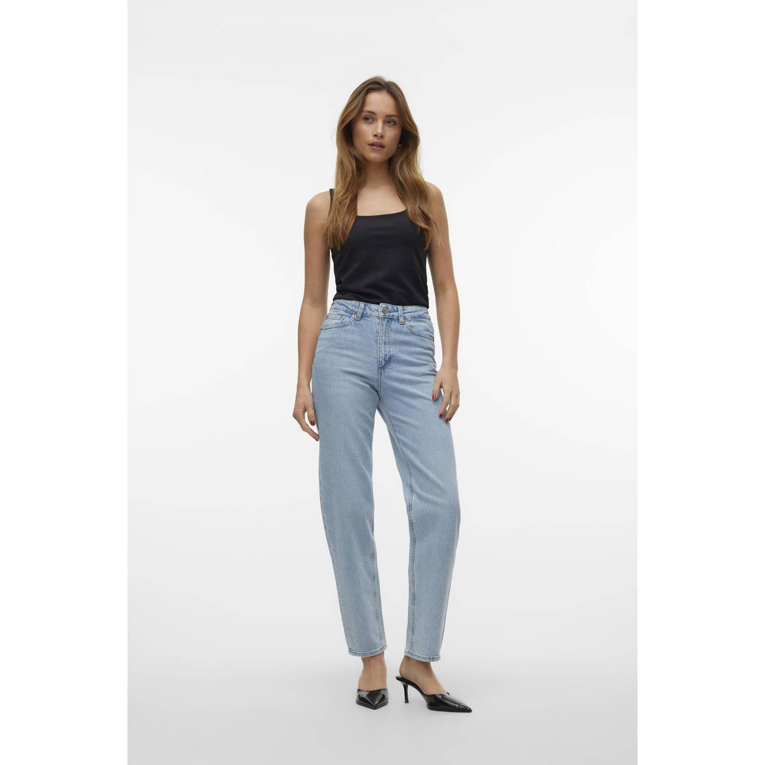 VERO MODA VMTESSA high waist mom jeans lichtblauw