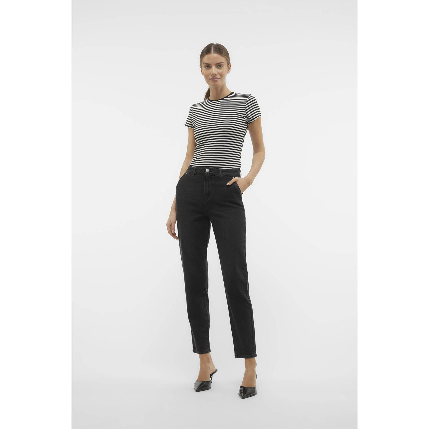 VERO MODA AWARE by gestreept T-shirt VMINES FIONA zwart