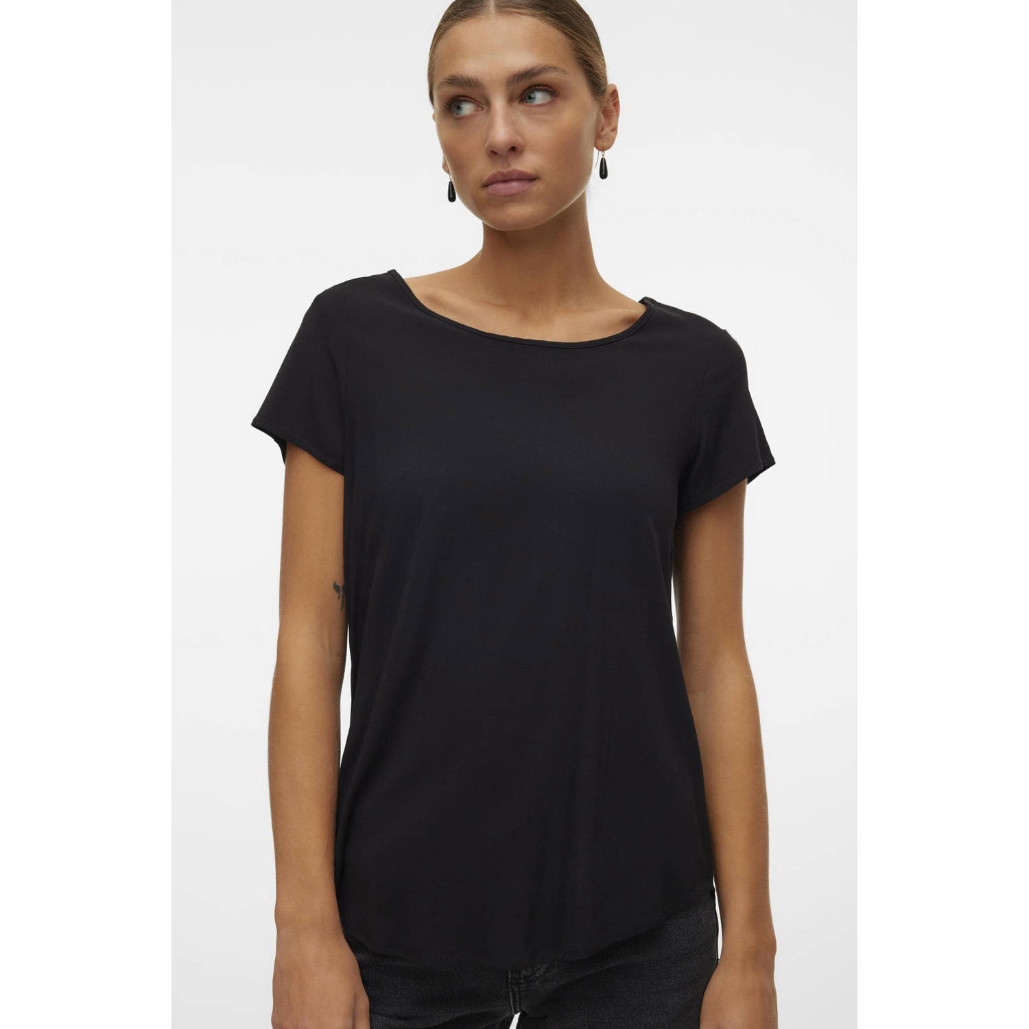 Vero Moda T-shirt met afgeronde zoom model 'BELLA'