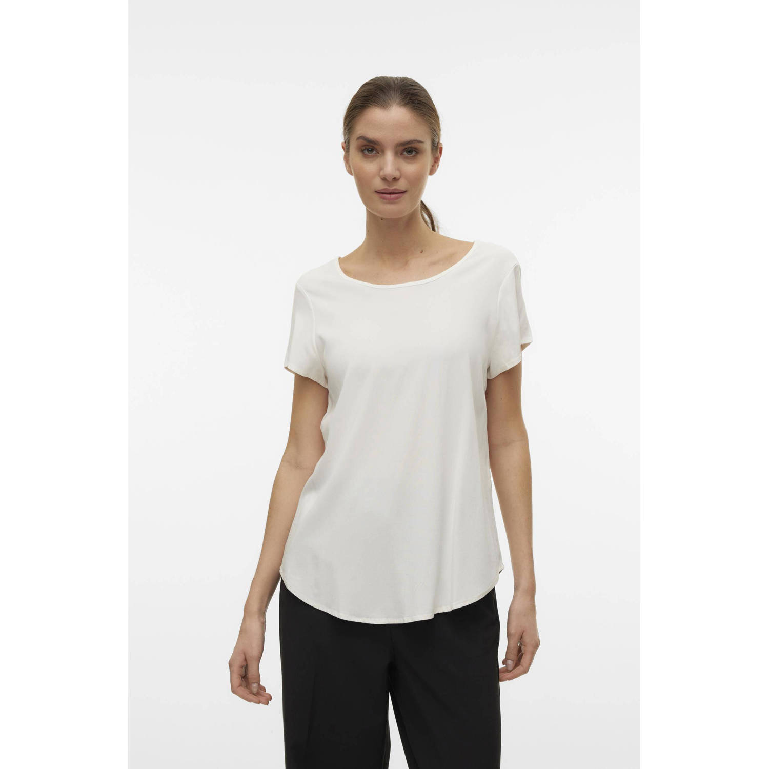 Vero Moda T-shirt met afgeronde zoom model 'BELLA'