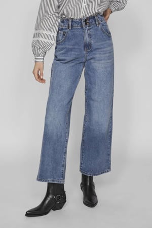 cropped high waist wide leg jeans VINORMA medium blue denim