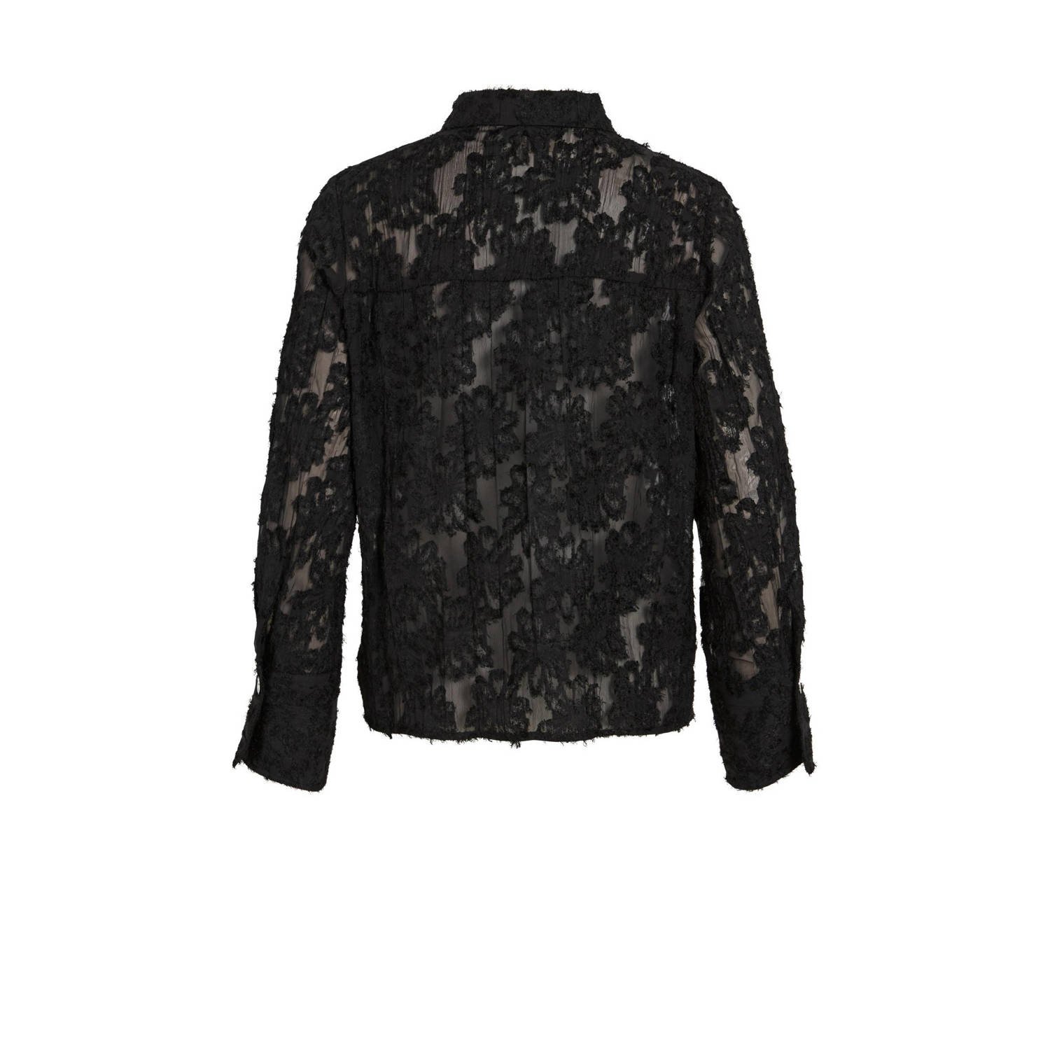 VILA Rouge by gebloemde semi-transparante blouse VIKYOTO zwart