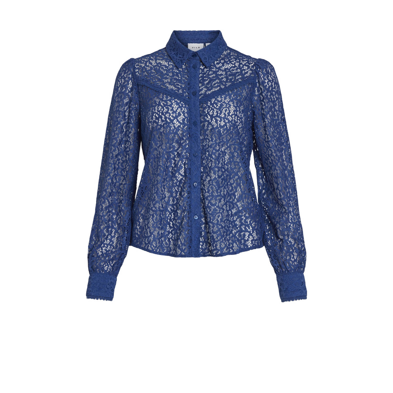 VILA blouse VIGLAZE blauw