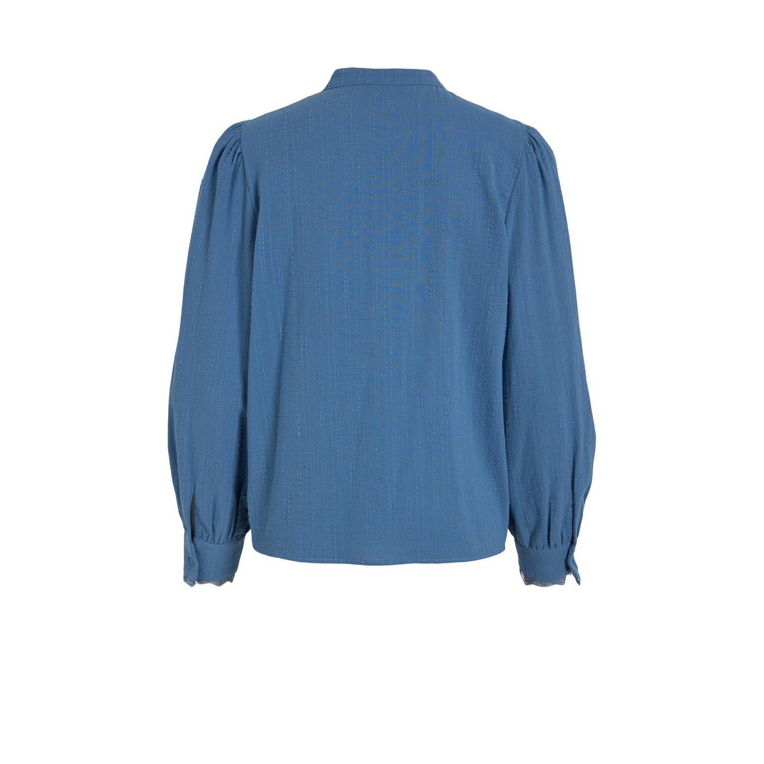 VILA blouse VICLIO met kant blauw