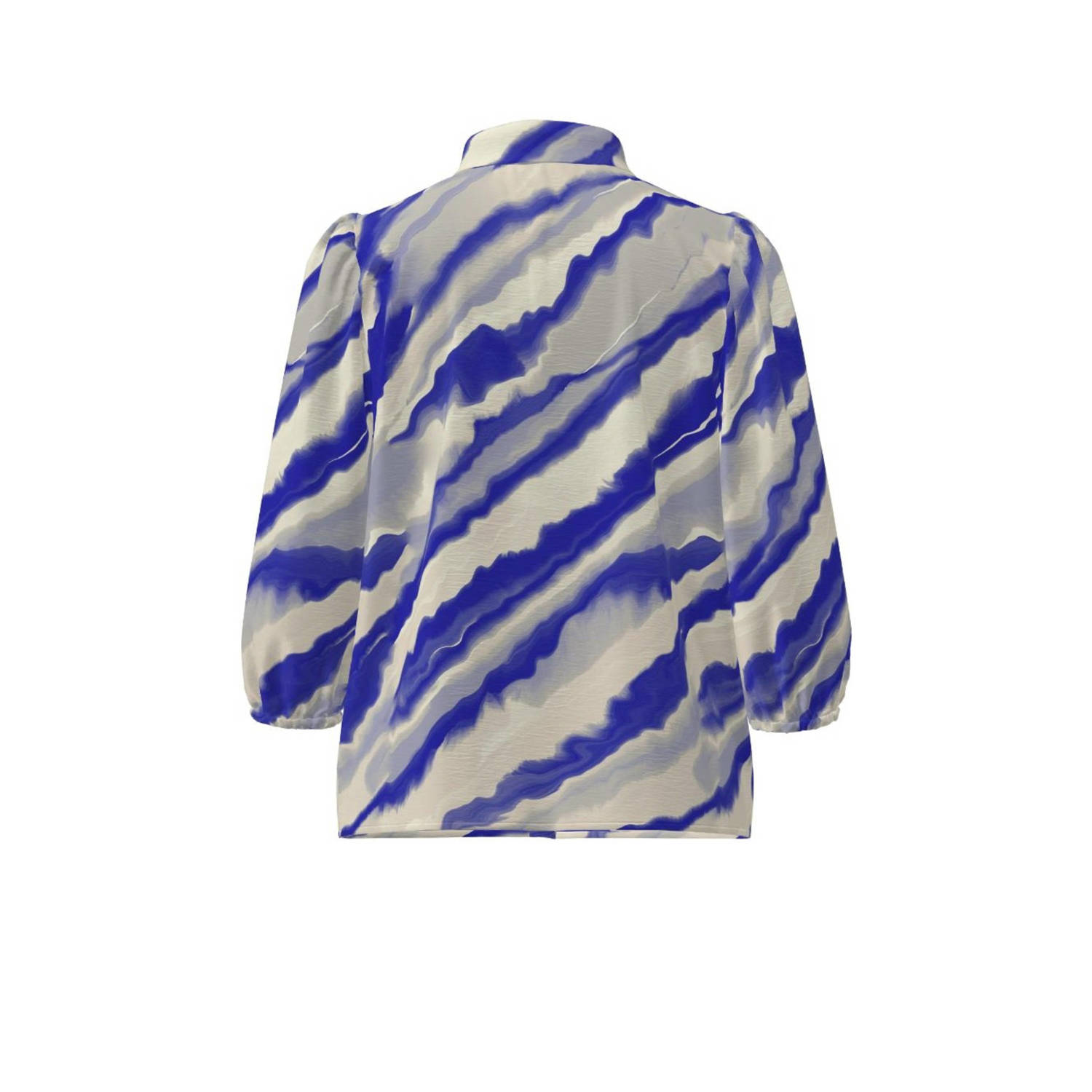 VILA blouse VIDOGMA met all over print grijs blauw