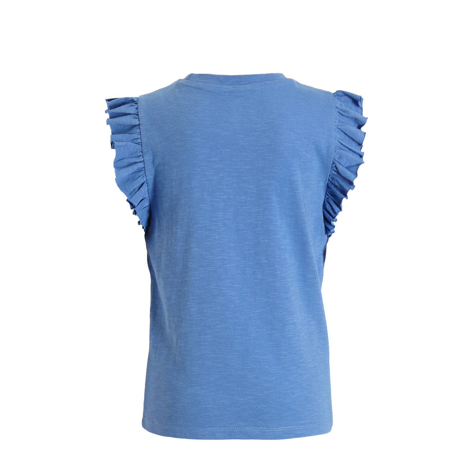 anytime T-shirt met ruffle blauw