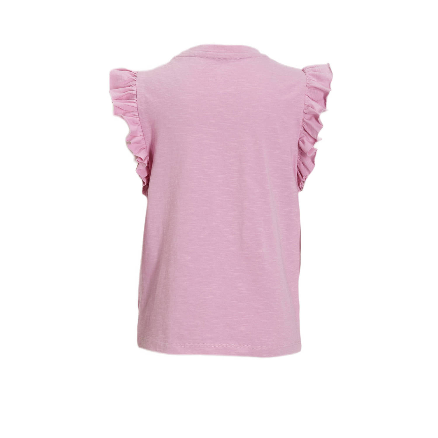 anytime T-shirt met ruffle roze