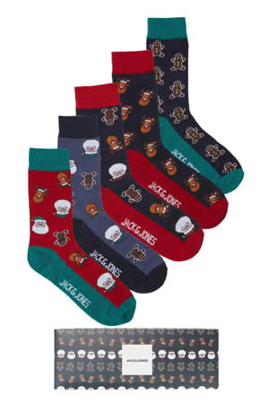 giftbox sokken JACSWEET XMAS - set van 5 multi