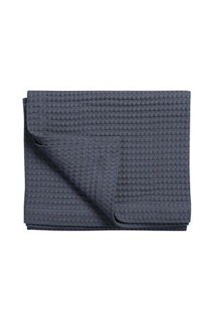 katoenen bedsprei pique waffle (donkerblauw) (160x250 cm)