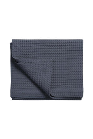 katoenen bedsprei pique waffle (donkerblauw) (160x250 cm)