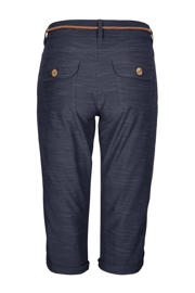 thumbnail: Donkerblauwe dames G.I.G.A. DX outdoor capri van katoen met regular waist, rits- en knoopsluiting en effen