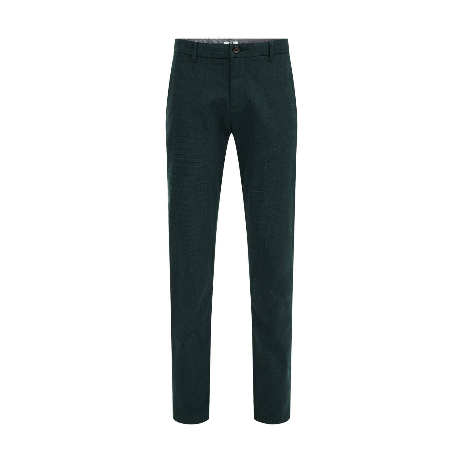 WE Fashion slim fit chino dark green