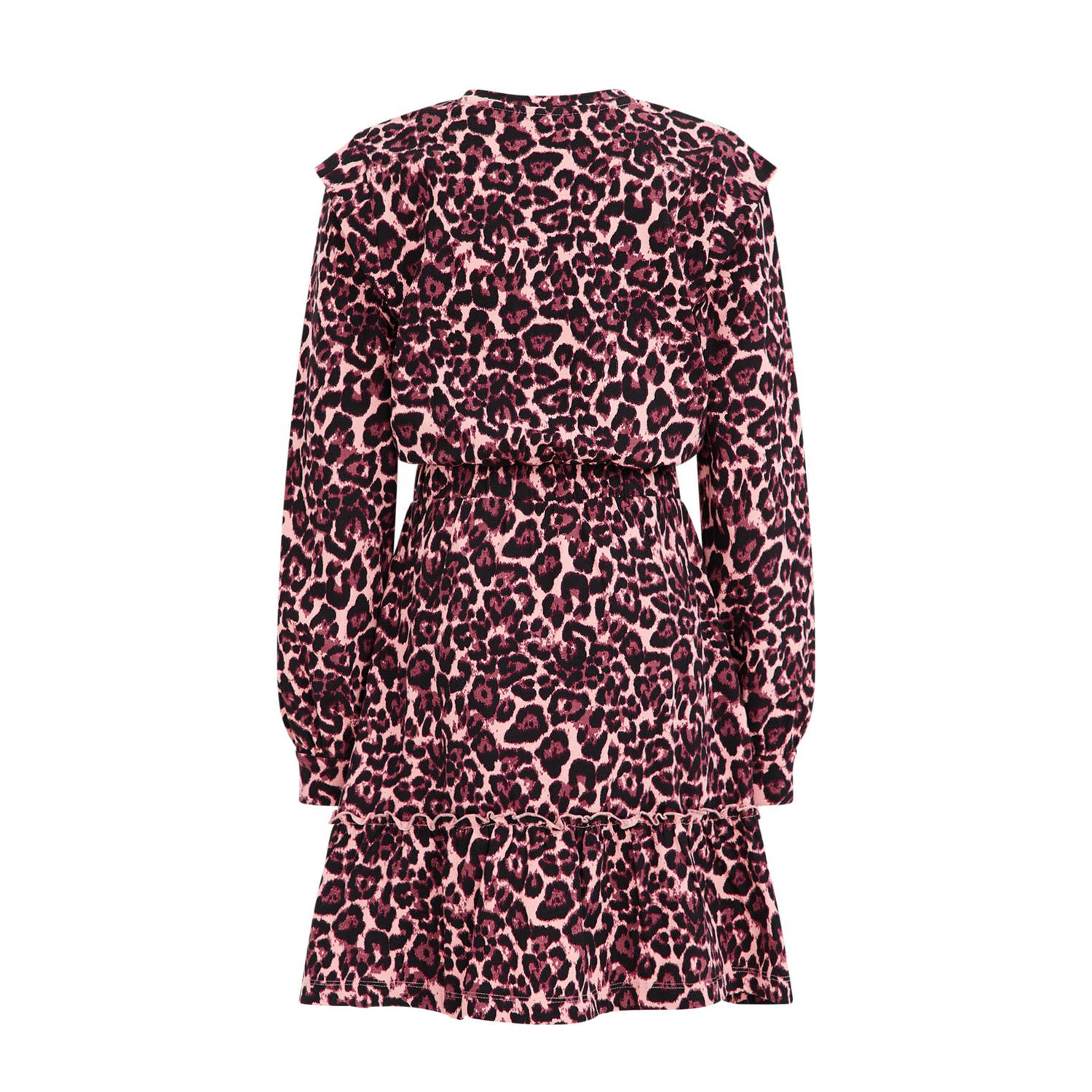 WE Fashion blousejurk met dierenprint roze zwart