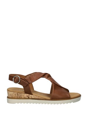 leren sandalen camel