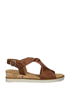 leren sandalen camel