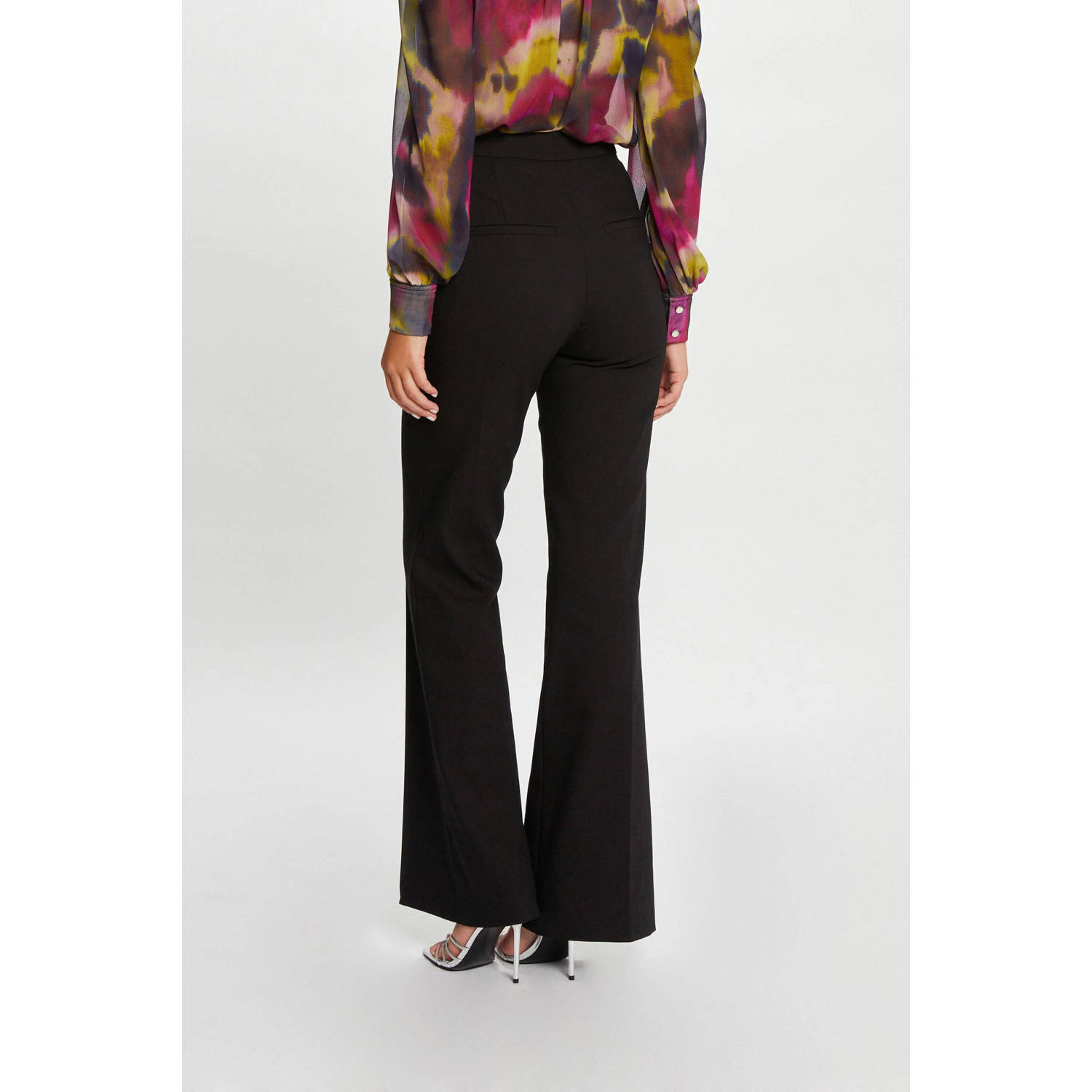 Morgan high waist flared broek zwart