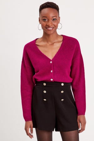 gebreid vest fuchsia