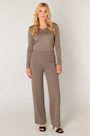 wide leg broek Yarah taupe