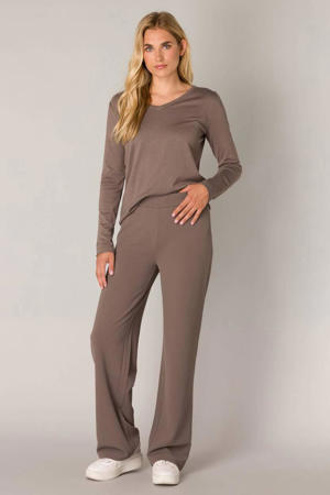 wide leg broek Yarah taupe