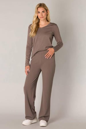 wide leg broek Yarah taupe