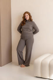 thumbnail: Base Level Curvy wide leg broek Arah taupe