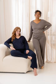 thumbnail: Base Level Curvy wide leg broek Arah taupe