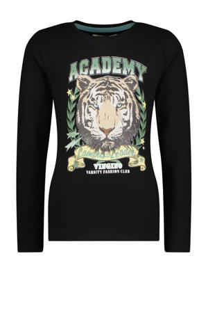longsleeve Joliene met printopdruk zwart