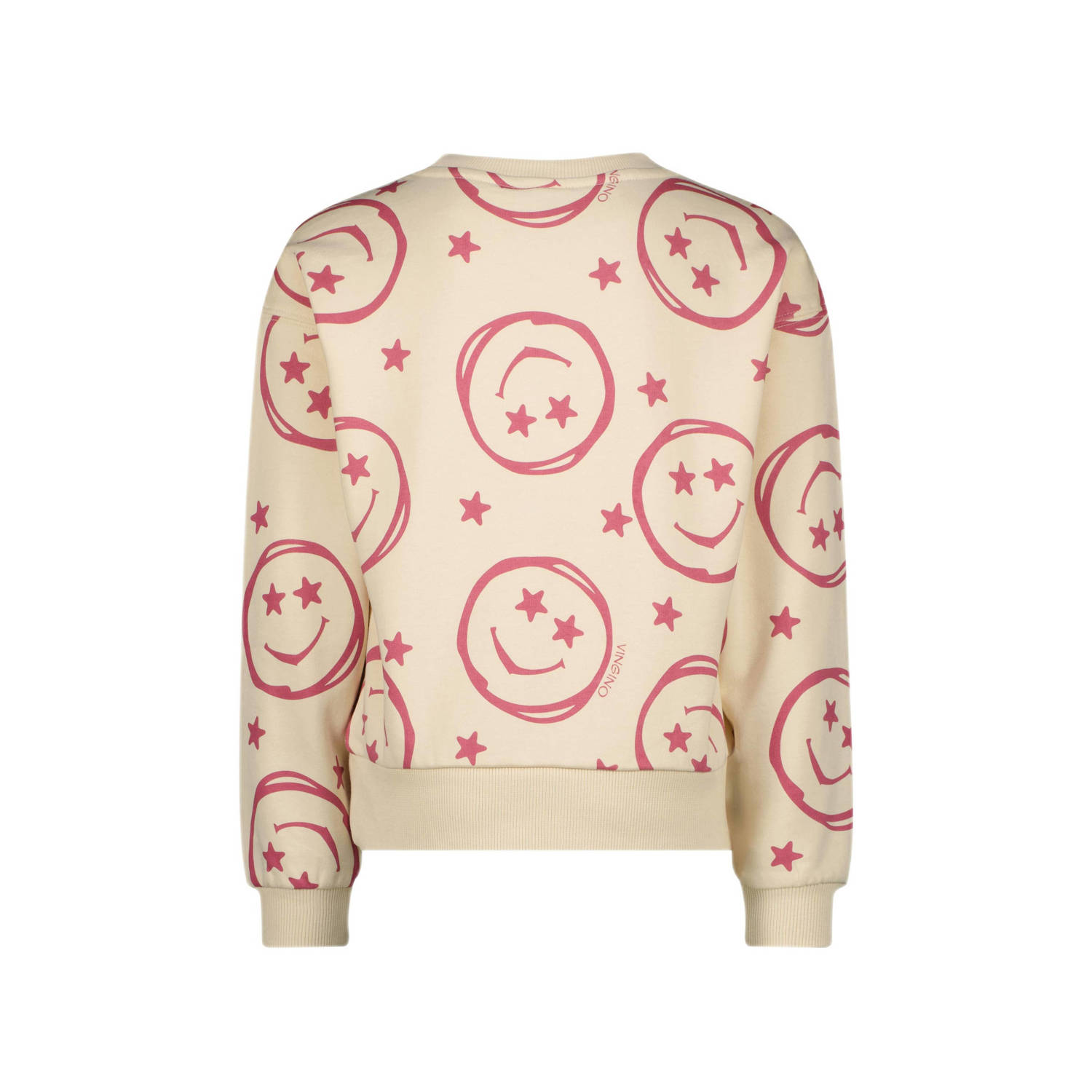 Vingino sweater Neshanta met all over print beige roze