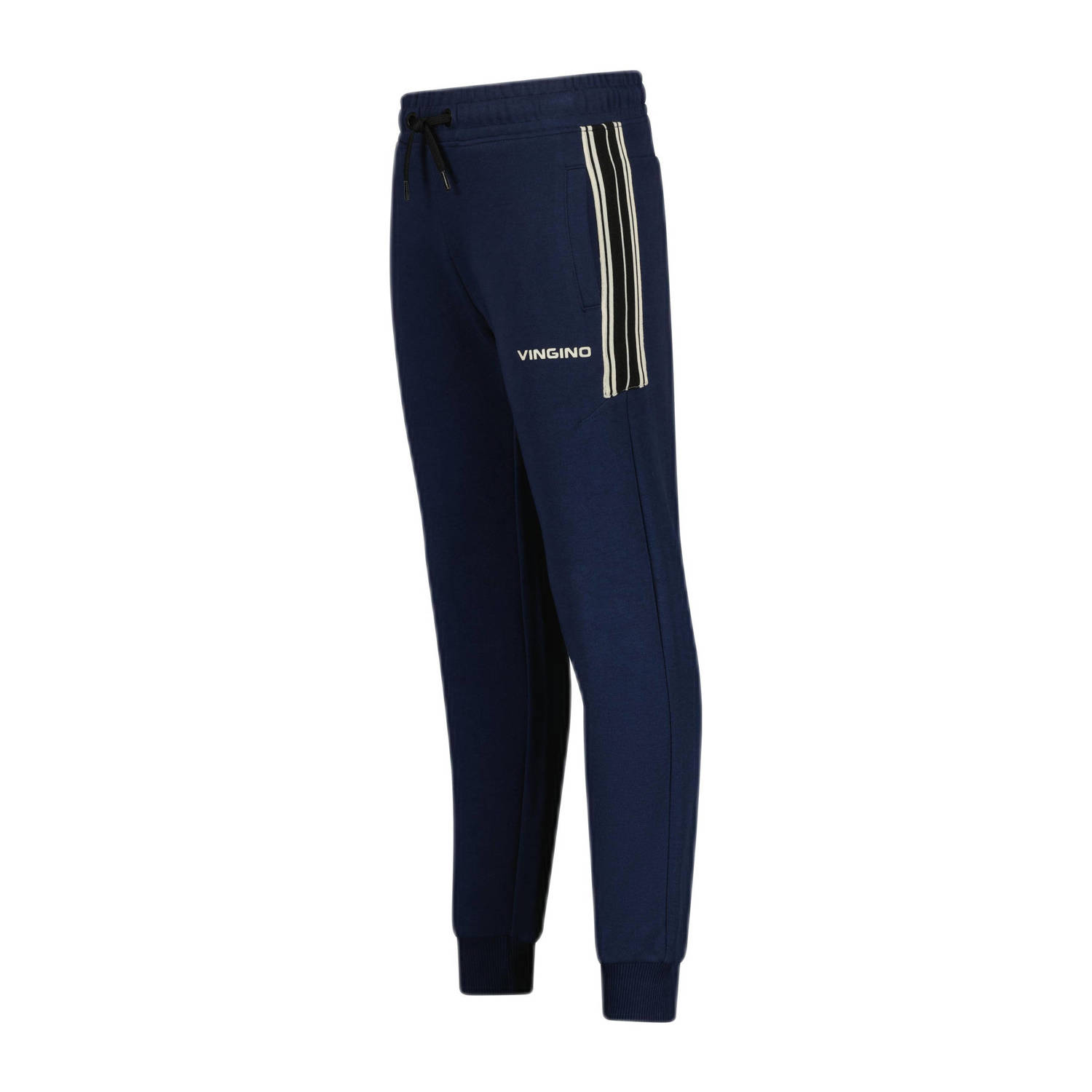 Vingino skinny joggingbroek Slock met tekst donkerblauw