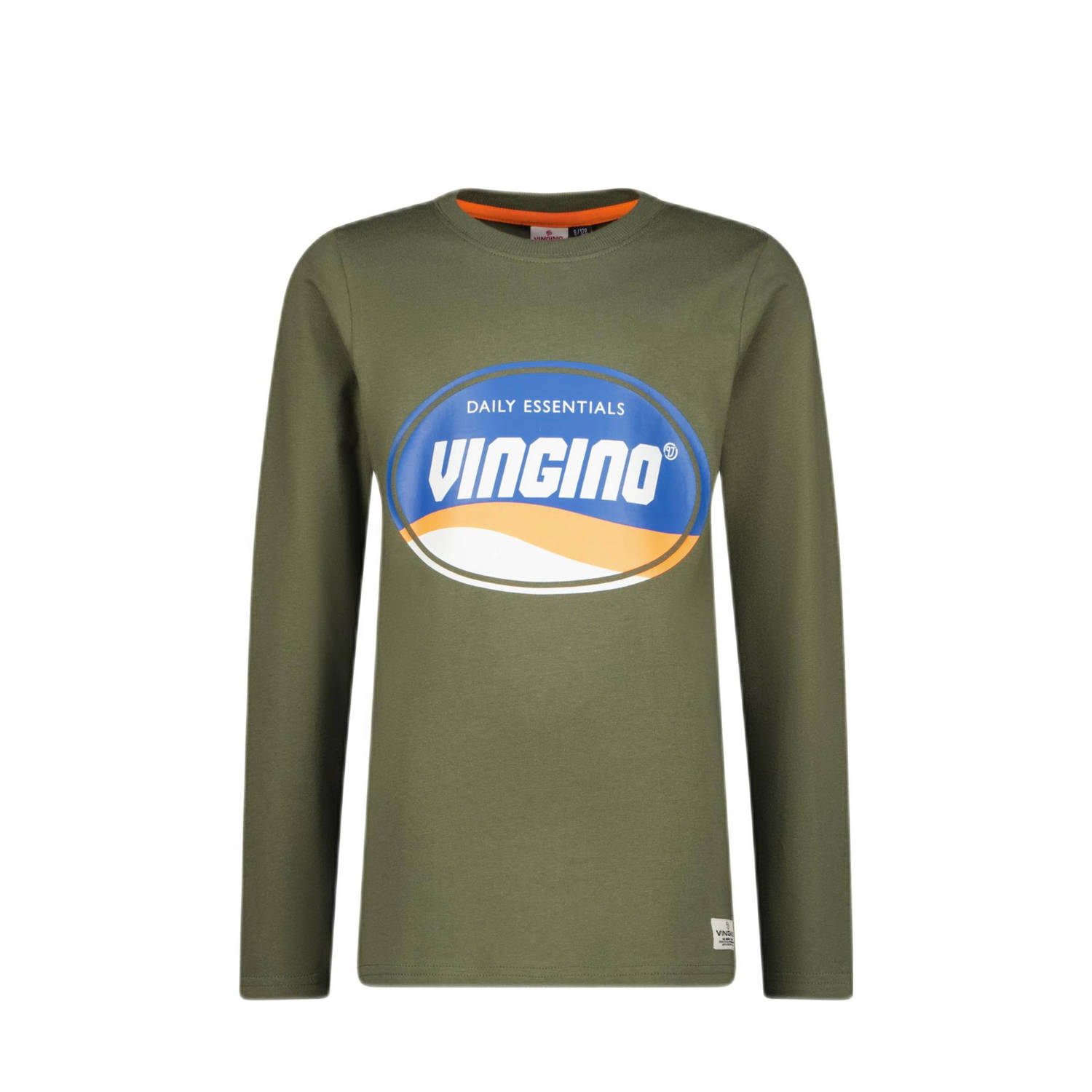 Vingino longsleeve Vior met printopdruk mosgroen