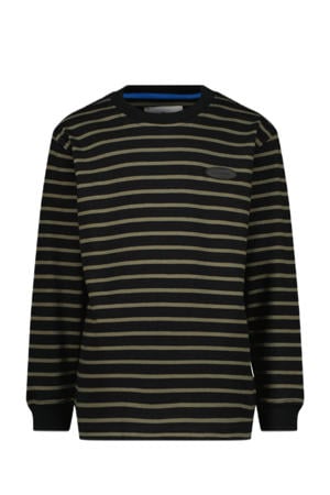 gestreepte longsleeve Jaq zwart/bruin