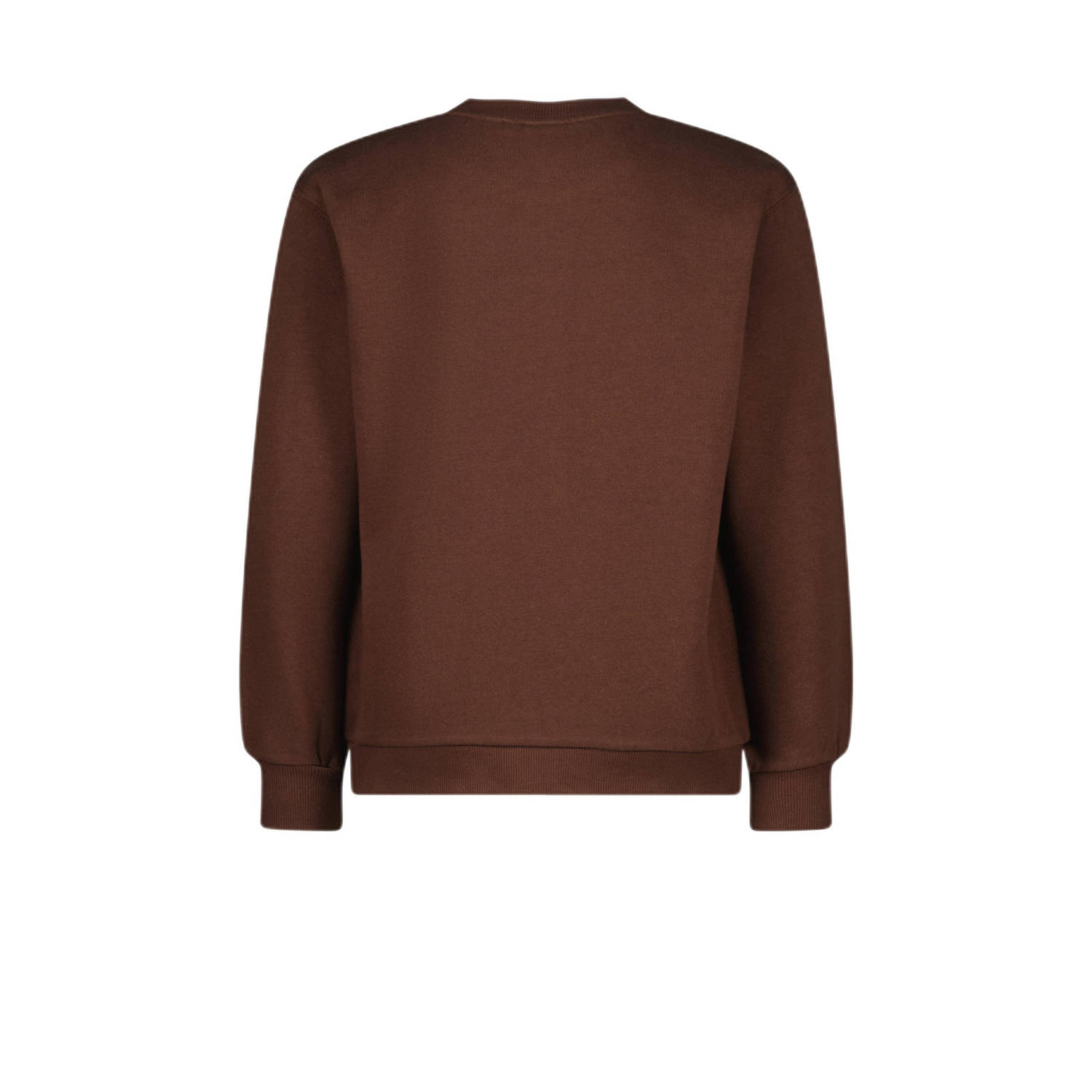 Vingino sweater Nousha met tekst en 3D applicatie bruin blauw