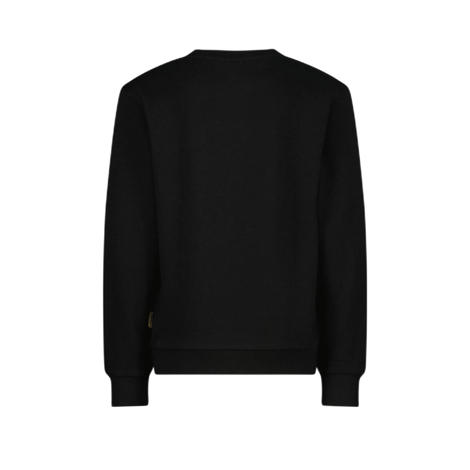 Vingino sweater Nousha met tekst en 3D applicatie zwart