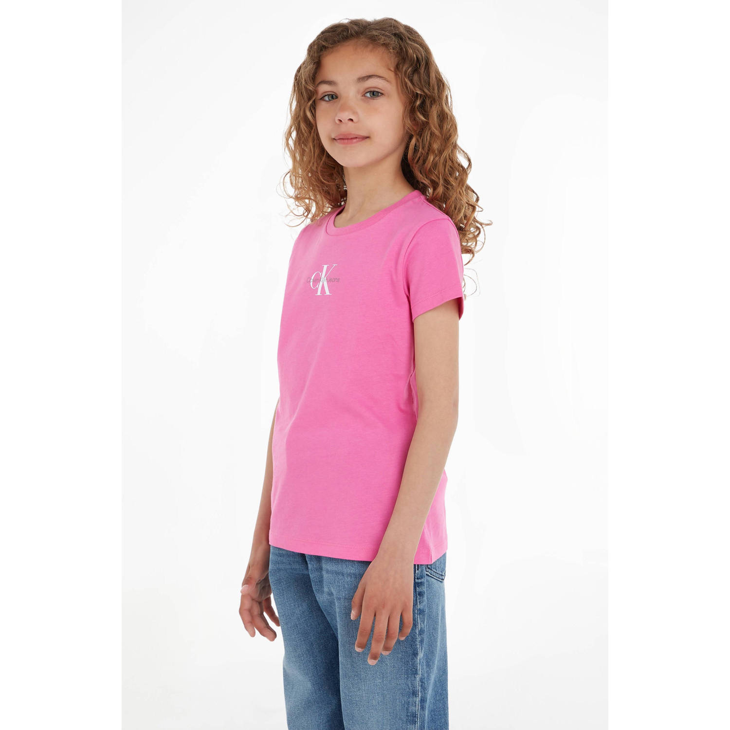 Calvin Klein T-shirt met logo felroze