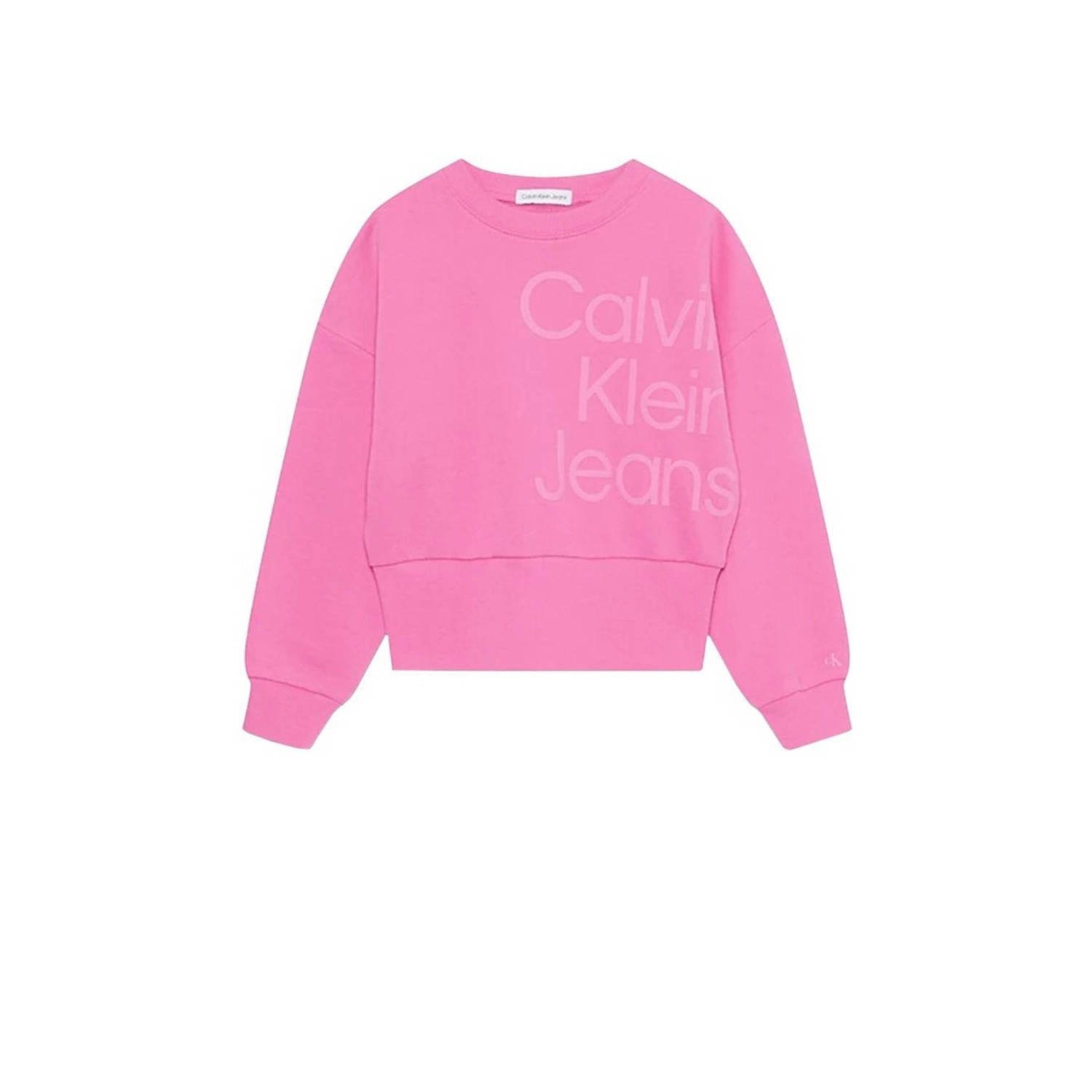 Calvin Klein sweater met logo roze Logo 152 | Sweater van