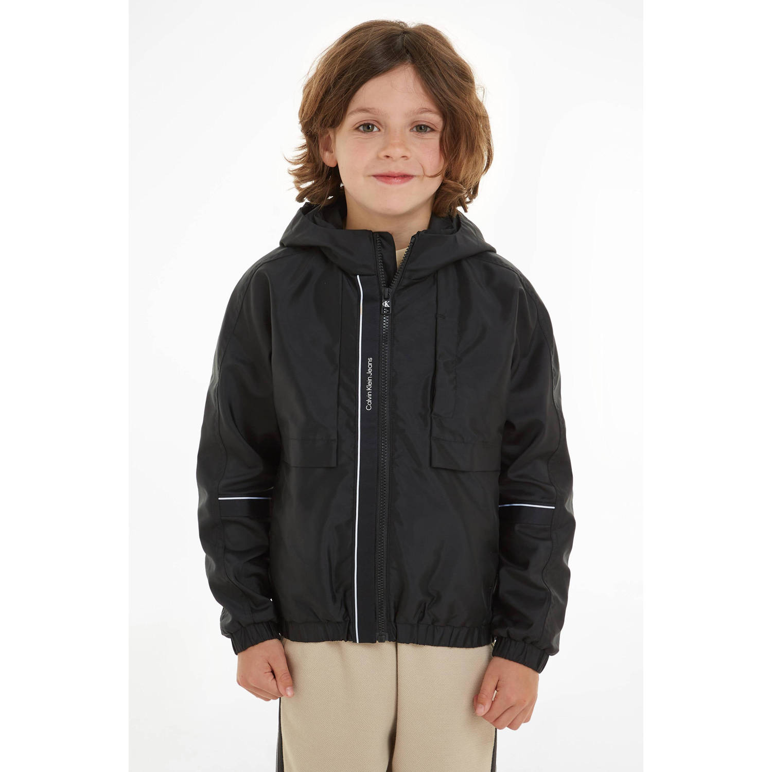 Calvin Klein Winterjack NYLON TAPE WINDBREAKER voor kinderen tot 16 jaar