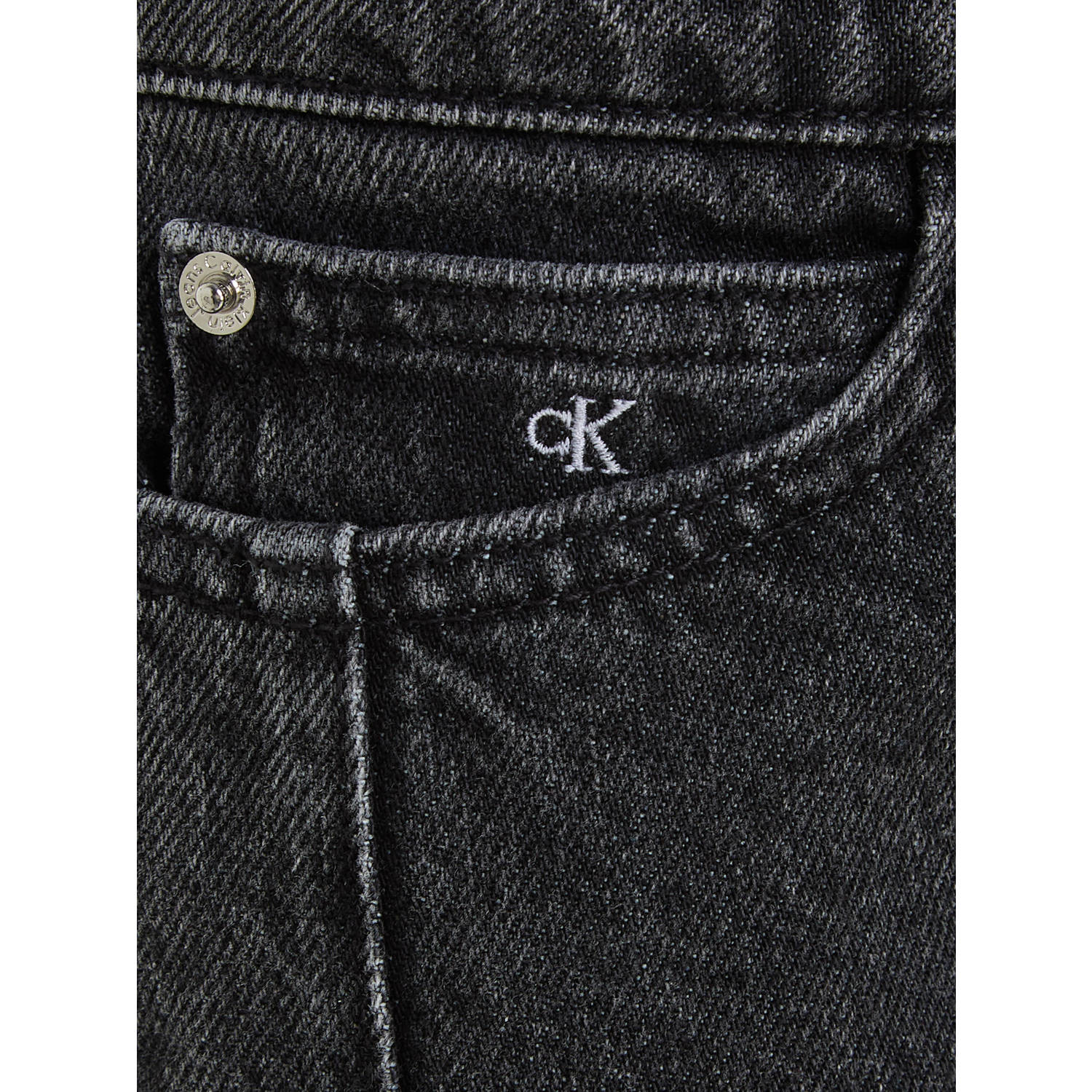 Calvin Klein straight fit jeans met logo dark grey denim