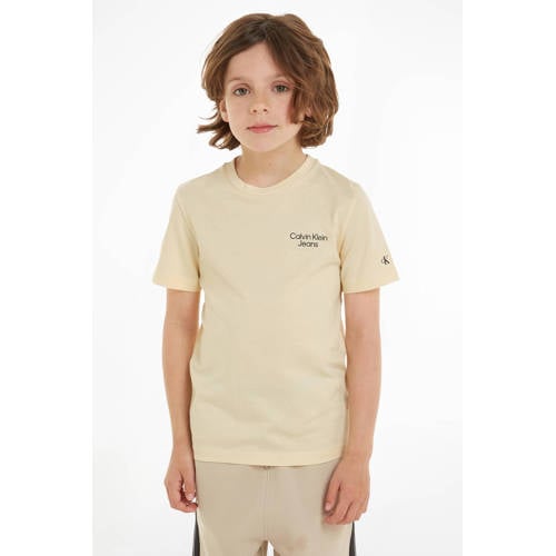 Calvin Klein T-shirt met logo beige