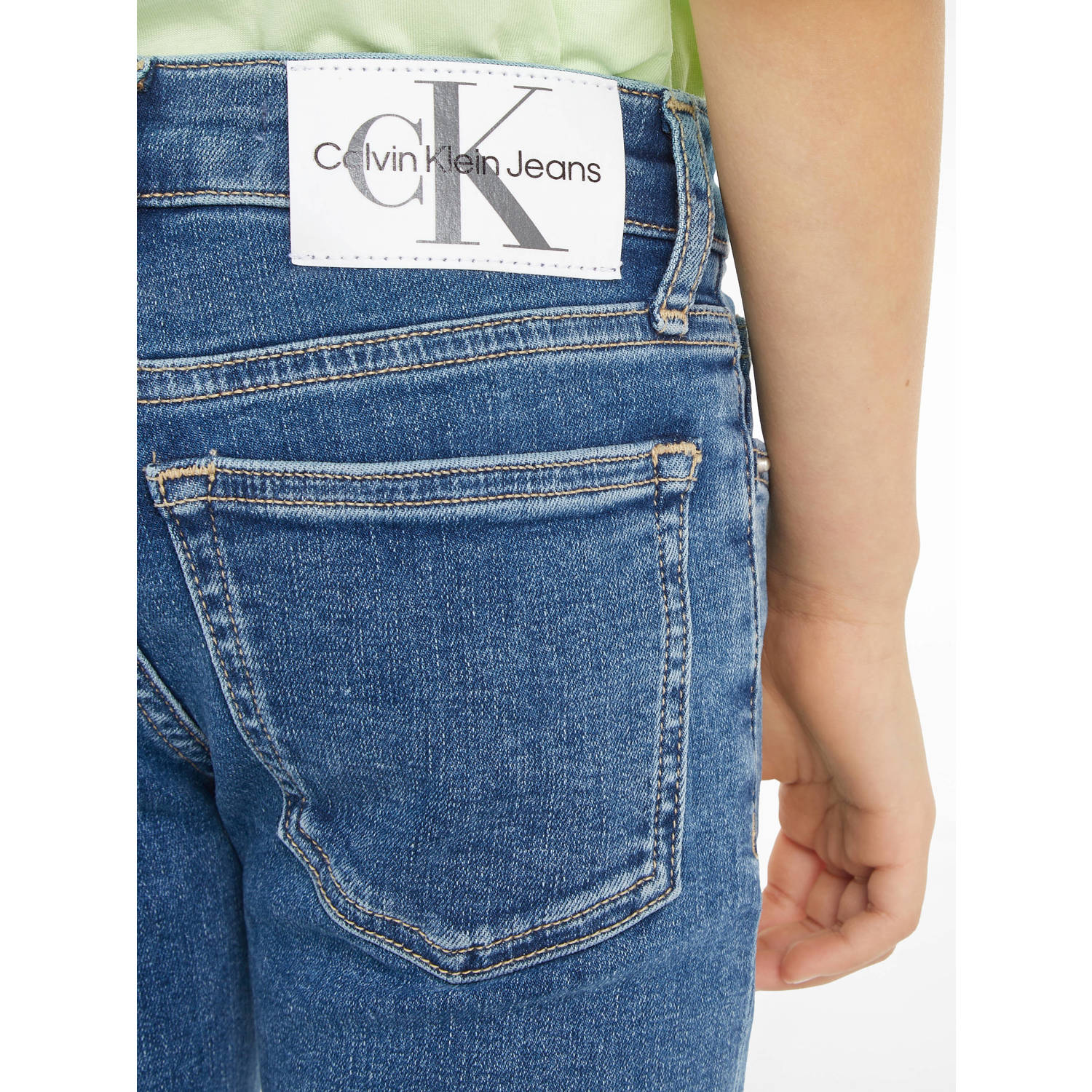 Calvin Klein flared jeans met logo blue denim