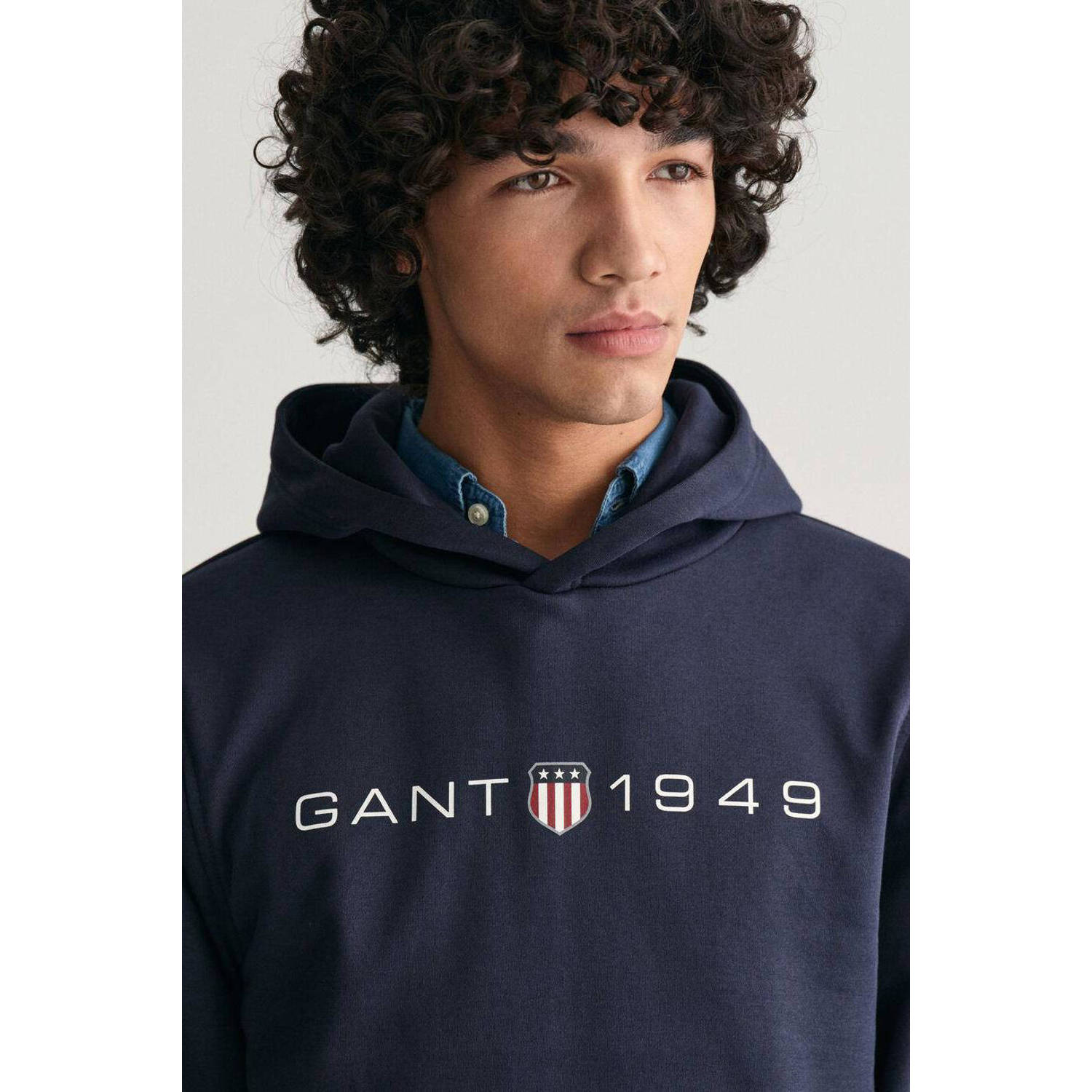 GANT hoodie met logo evening blue