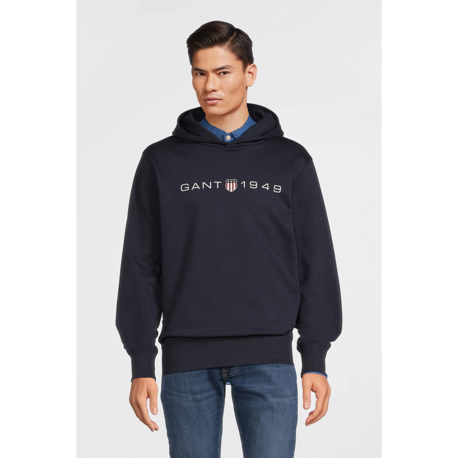 GANT hoodie met logo evening blue