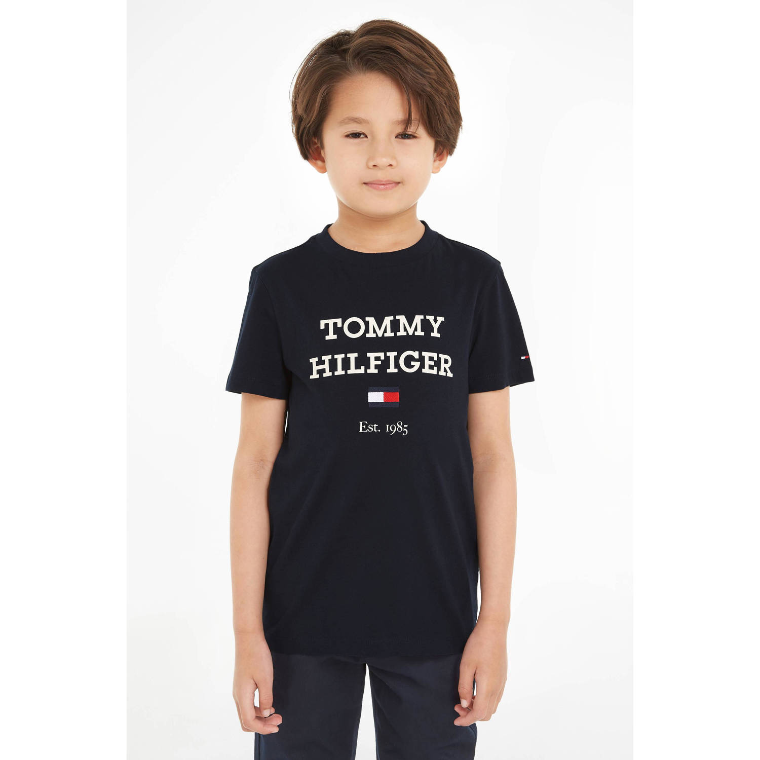 Tommy Hilfiger T-shirt met tekst zwart