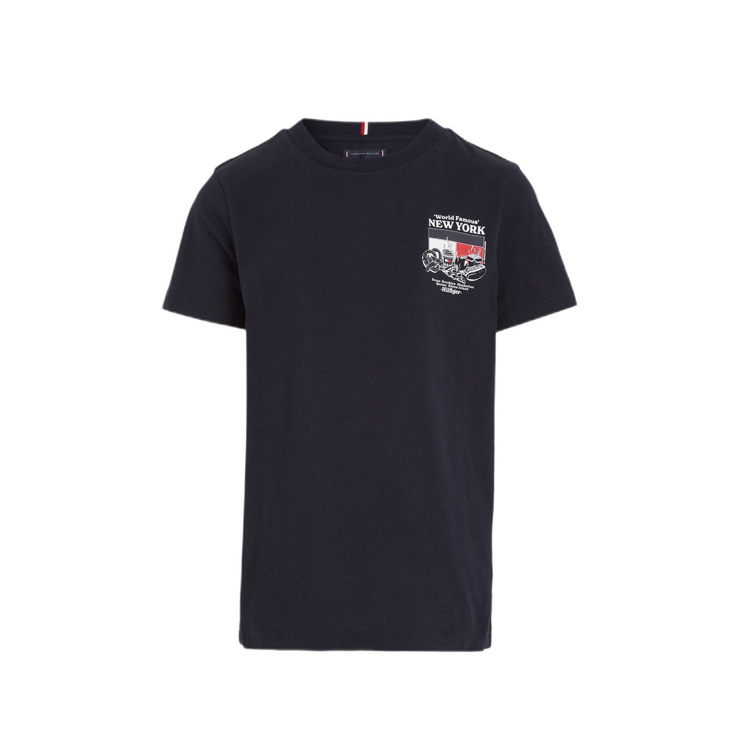 Tommy Hilfiger T-shirt FINEST met logo zwart Jongens Katoen Ronde hals 104