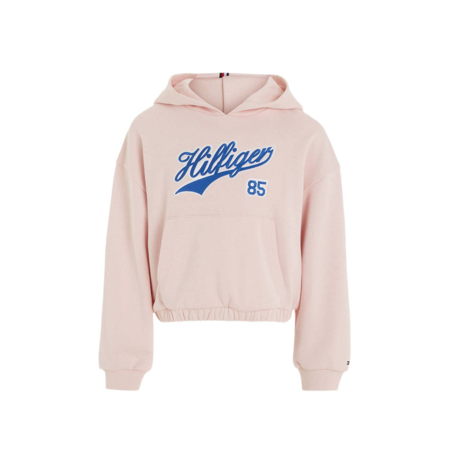 Tommy Hilfiger hoodie met tekst lichtroze