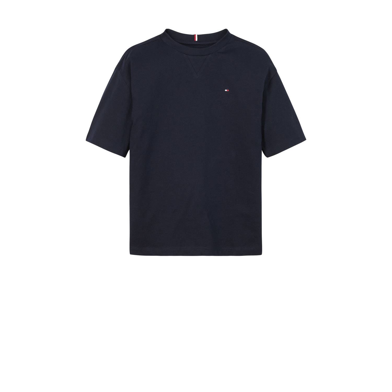 Tommy Hilfiger T-shirt donkerblauw Katoen Ronde hals Effen 104