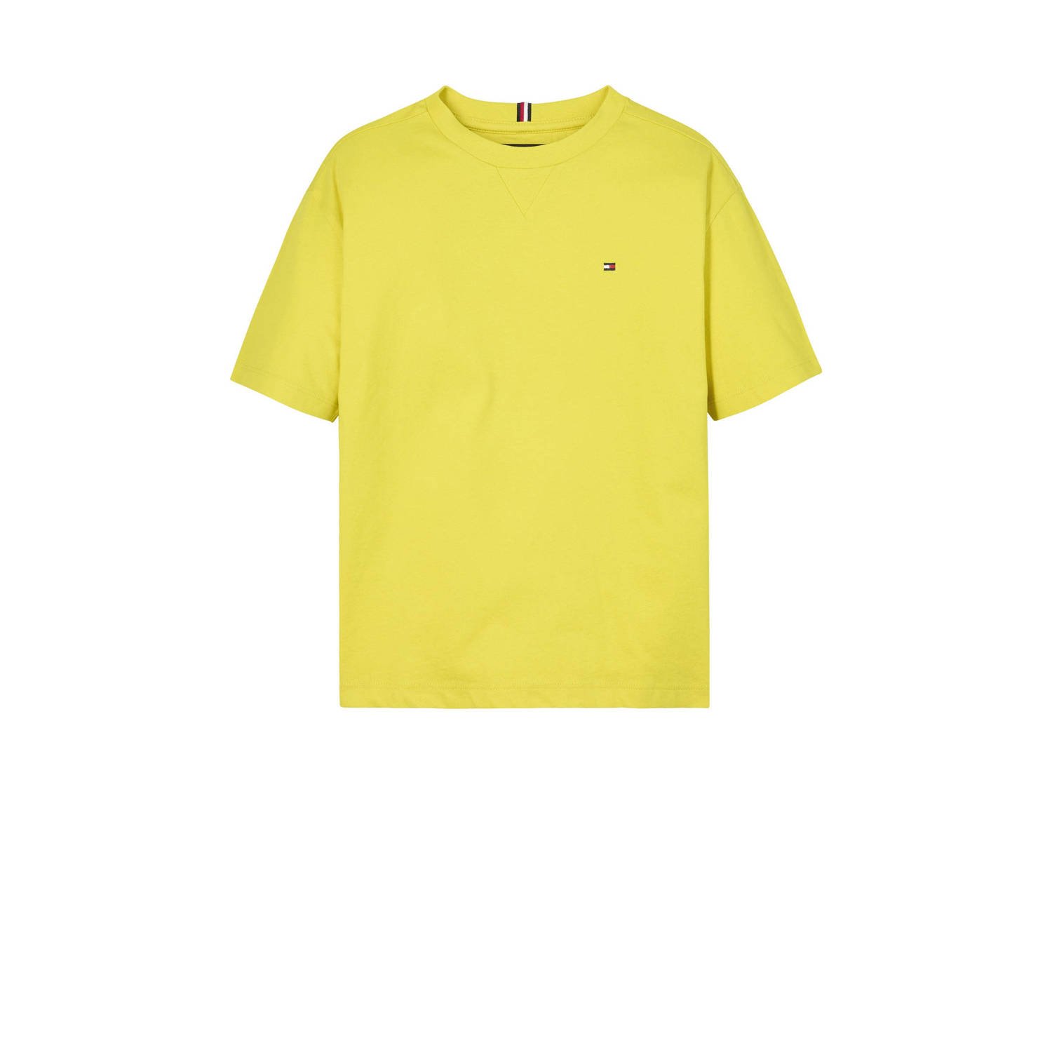 Tommy Hilfiger T-shirt geel Jongens Katoen Ronde hals Effen 104